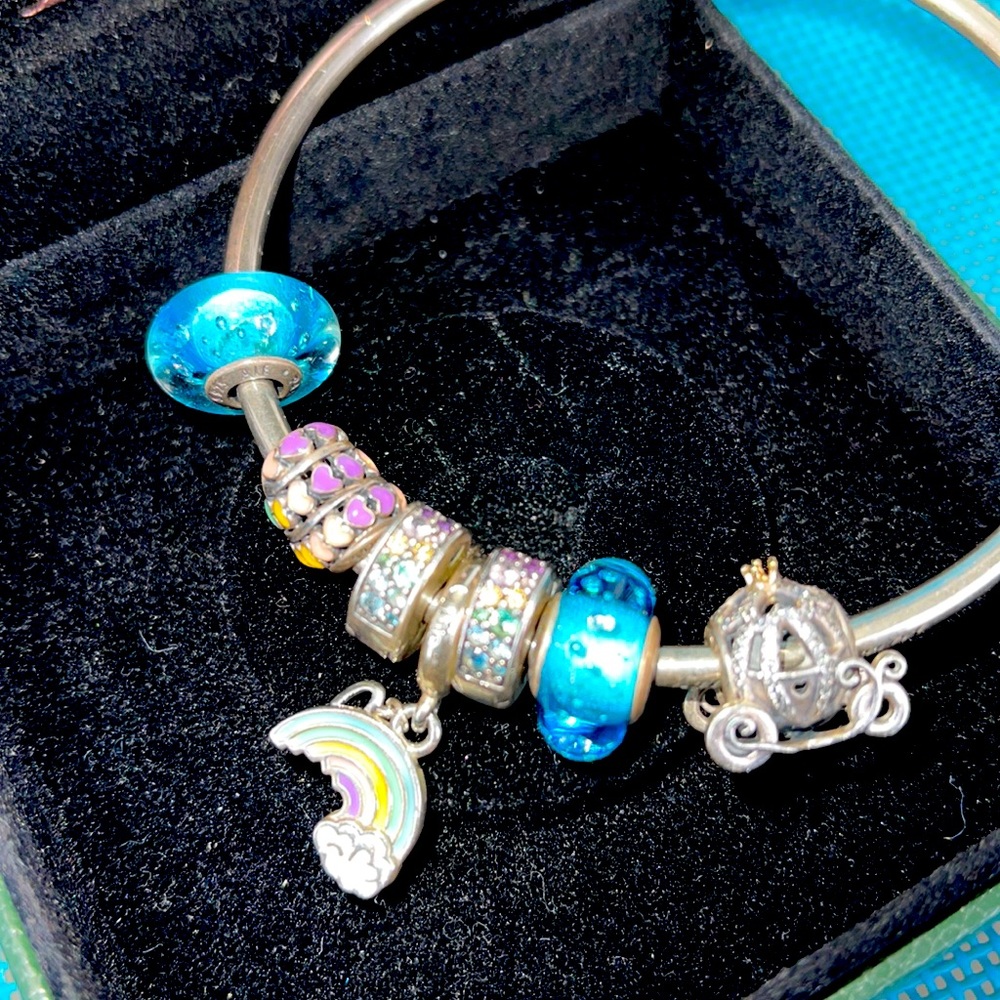 Pandora bangle bracelet with charms!!
